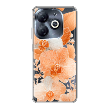 Силиконовый чехол на Infinix Smart 8 HD с принтом Бежевые цветы