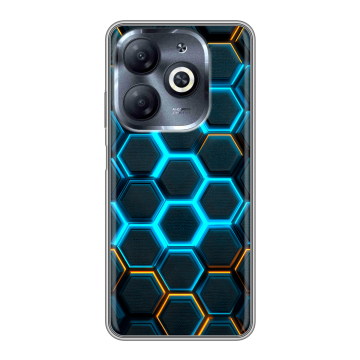 Силиконовый чехол на Infinix Smart 8 HD с принтом Неоновые соты