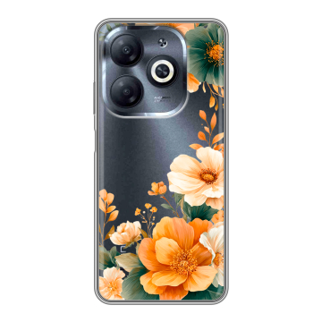 Силиконовый чехол на Infinix Smart 8 HD с принтом Цветы принт