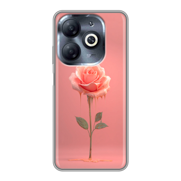 Силиконовый чехол на Infinix Smart 8 HD с принтом Розовая роза