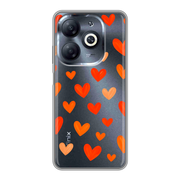 Силиконовый чехол на Infinix Smart 8 HD с принтом Сердечки