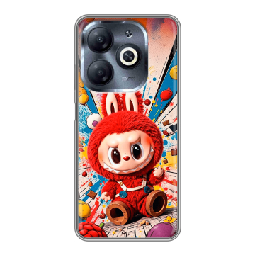 Силиконовый чехол на Infinix Smart 8 HD с принтом Labubu Лабубу