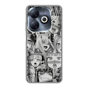 Силиконовый чехол на Infinix Smart 8 HD с принтом Ahegao Ахегао Аниме