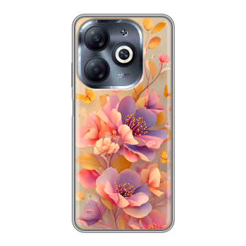 Силиконовый чехол на Infinix Smart 8 HD с принтом Цветы и бабочки