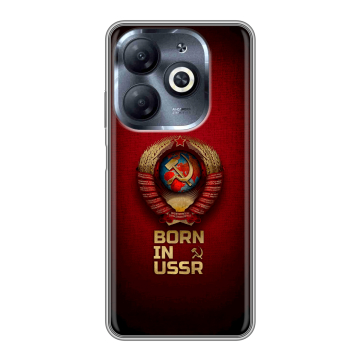 Силиконовый чехол на Infinix Smart 8 HD с принтом Флаг Герб СССР