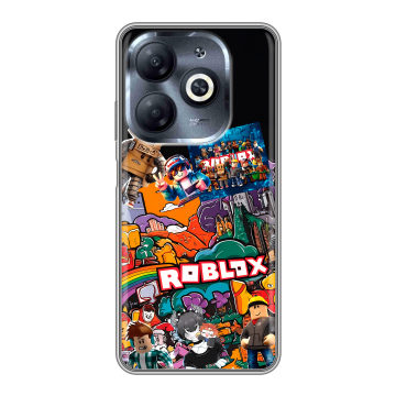 Силиконовый чехол на Infinix Smart 8 HD с принтом Roblox Роблокс