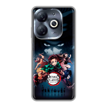 Силиконовый чехол на Infinix Smart 8 HD с принтом Demon Slayer Клинок рассекающий демонов