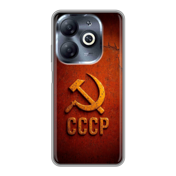 Силиконовый чехол на Infinix Smart 8 HD с принтом Флаг Герб СССР