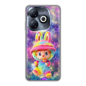 Силиконовый чехол на Infinix Smart 8 HD с принтом Labubu Лабубу