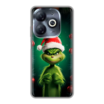 Силиконовый чехол на Infinix Smart 8 HD с принтом Гринч Новый год Рождество
