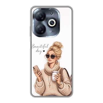 Силиконовый чехол на Infinix Smart 8 HD с принтом женский