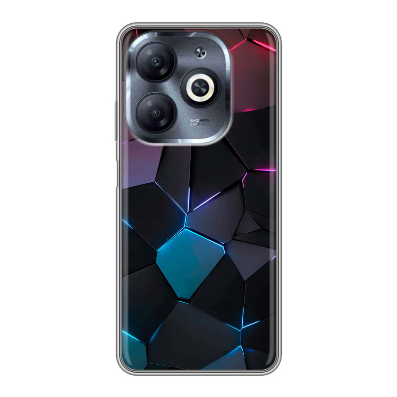 Силиконовый чехол на Infinix Smart 8 HD с принтом Геометрия неона Силиконовый чехол на Infinix Smart 8 HD с принтом Геометрия неона