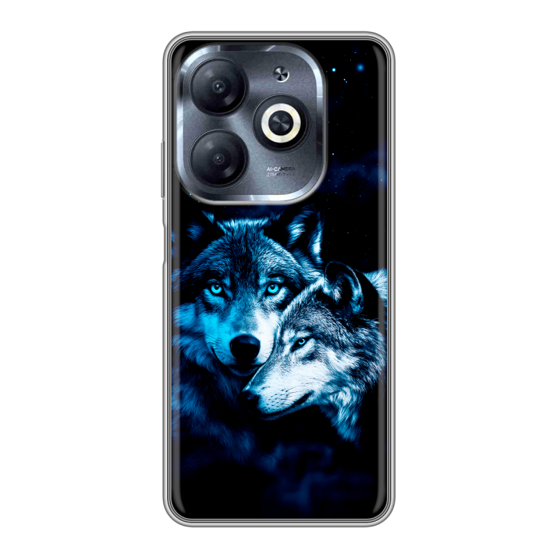 Силиконовый чехол на Infinix Smart 8 HD с принтом Волки Силиконовый чехол на Infinix Smart 8 HD с принтом Волки