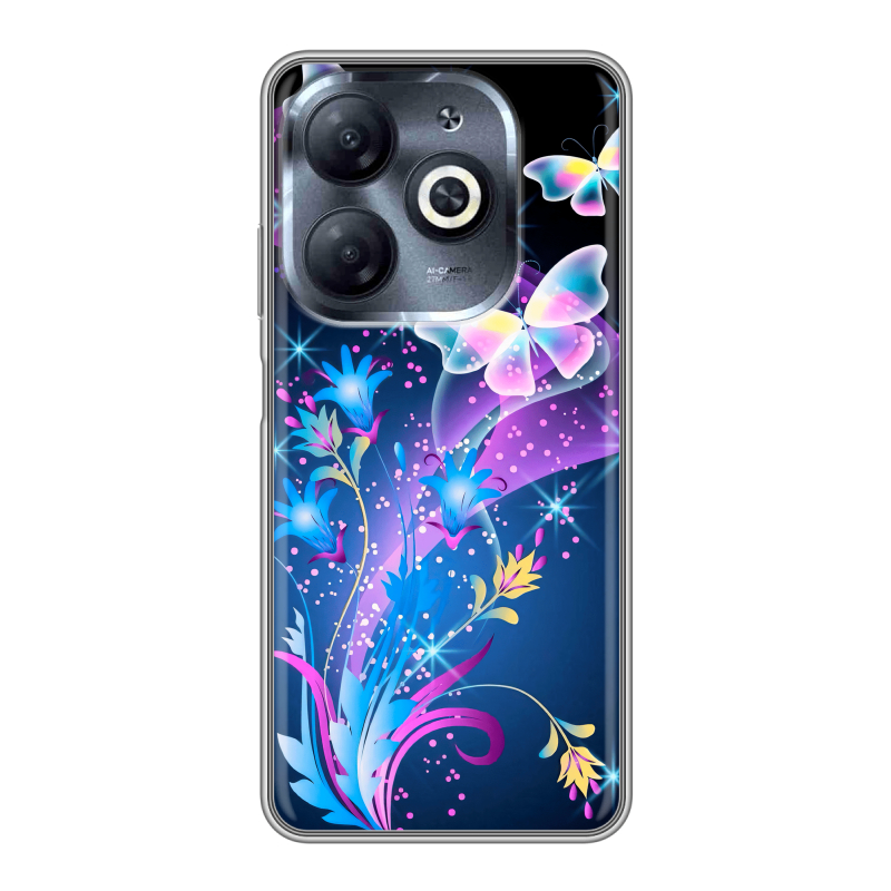 Силиконовый чехол на Infinix Smart 8 HD с принтом Бабочки Силиконовый чехол на Infinix Smart 8 HD с принтом Бабочки