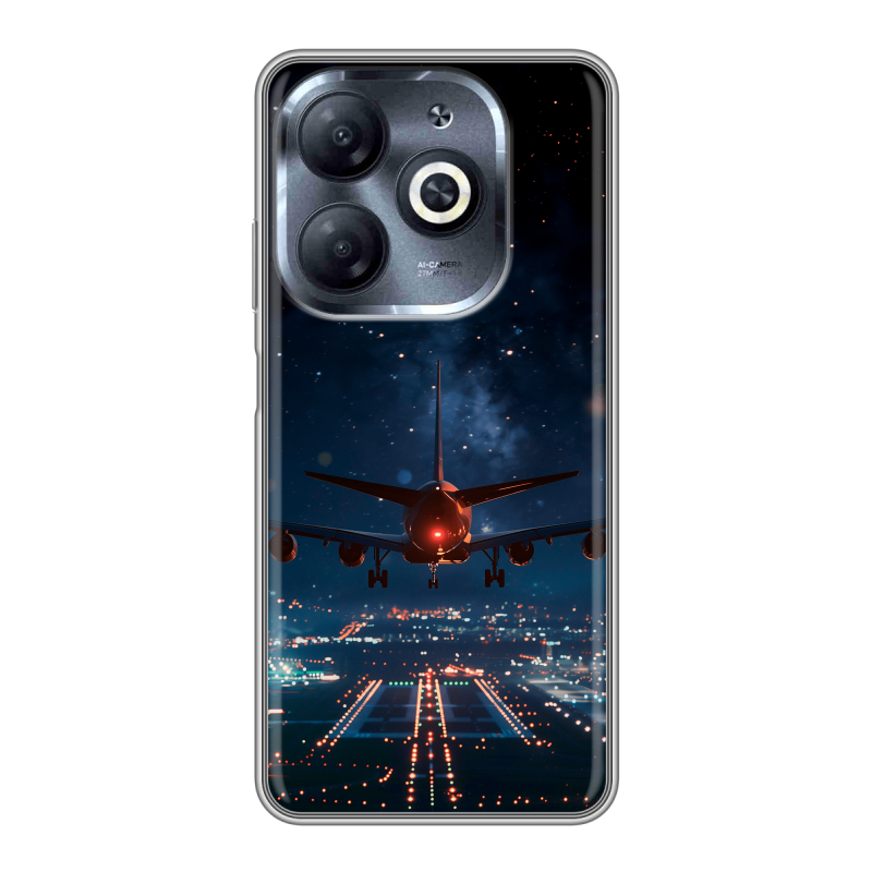 Силиконовый чехол на Infinix Smart 8 HD с принтом самолет Силиконовый чехол на Infinix Smart 8 HD с принтом самолет