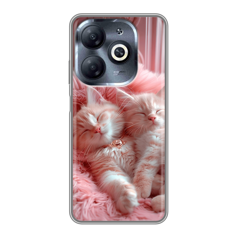Силиконовый чехол на Infinix Smart 8 HD с принтом котята котики Силиконовый чехол на Infinix Smart 8 HD с принтом котята котики