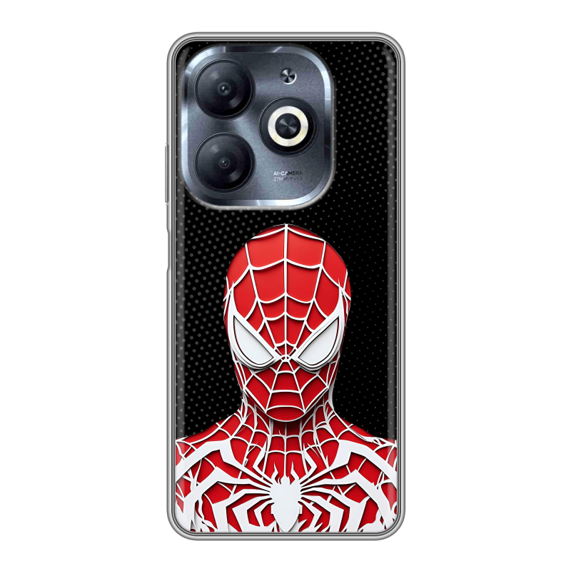 Силиконовый чехол на Infinix Smart 8 HD с принтом человек паук spiderman Силиконовый чехол на Infinix Smart 8 HD с принтом человек паук spiderman