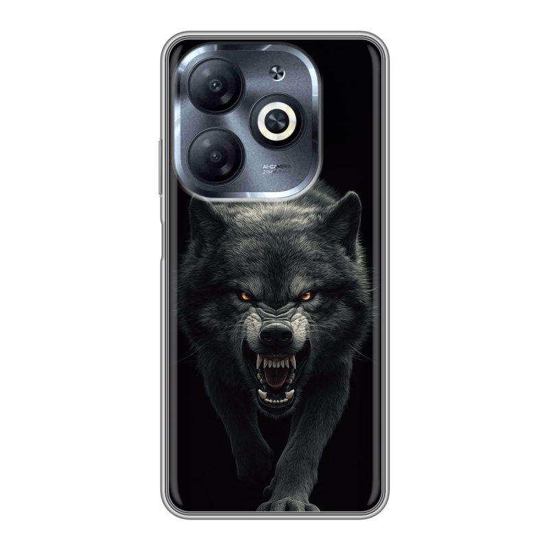 Силиконовый чехол на Infinix Smart 8 HD с принтом Волк Силиконовый чехол на Infinix Smart 8 HD с принтом Волк