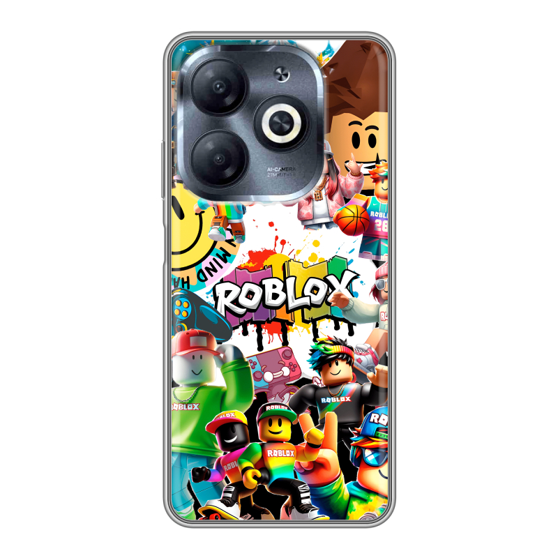 Силиконовый чехол на Infinix Smart 8 HD с принтом Roblox Роблокс Силиконовый чехол на Infinix Smart 8 HD с принтом Roblox Роблокс