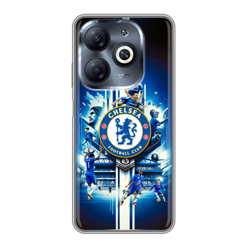 Силиконовый чехол на Infinix Smart 8 HD с принтом Chelsea Челси Силиконовый чехол на Infinix Smart 8 HD с принтом Chelsea Челси