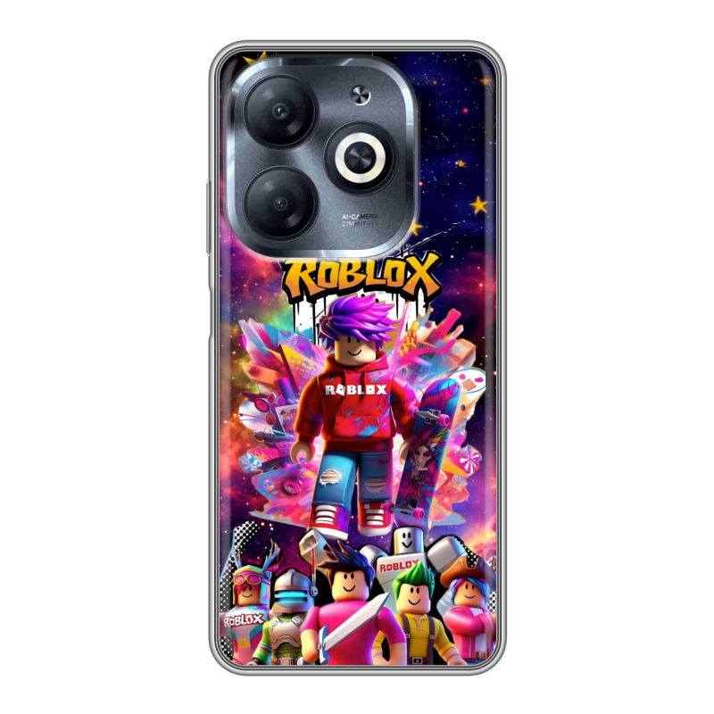 Силиконовый чехол на Infinix Smart 8 HD с принтом Roblox Роблокс Силиконовый чехол на Infinix Smart 8 HD с принтом Roblox Роблокс