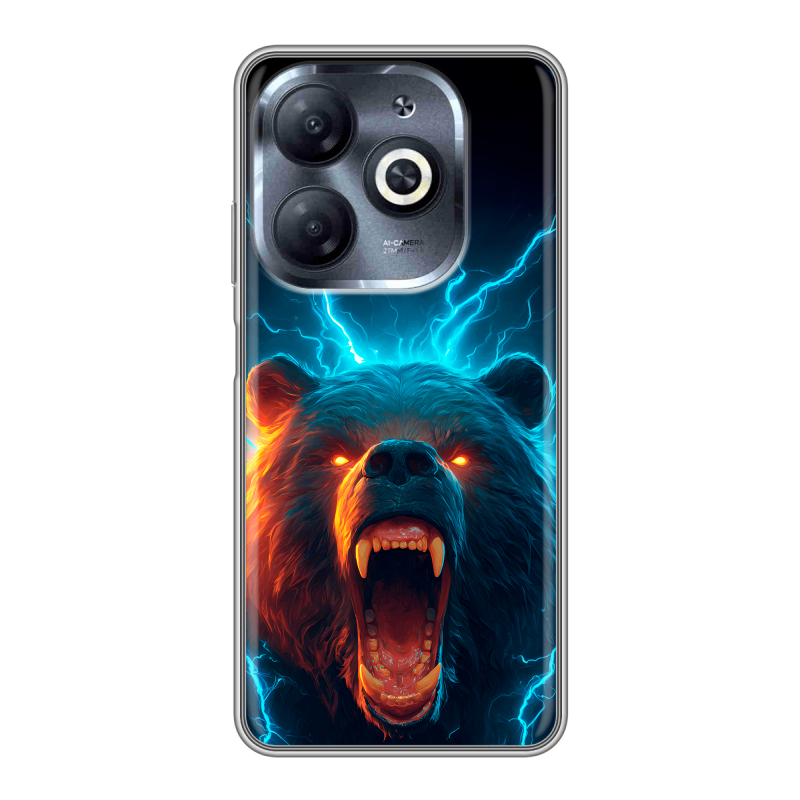 Силиконовый чехол на Infinix Smart 8 HD с принтом Медведь Силиконовый чехол на Infinix Smart 8 HD с принтом Медведь