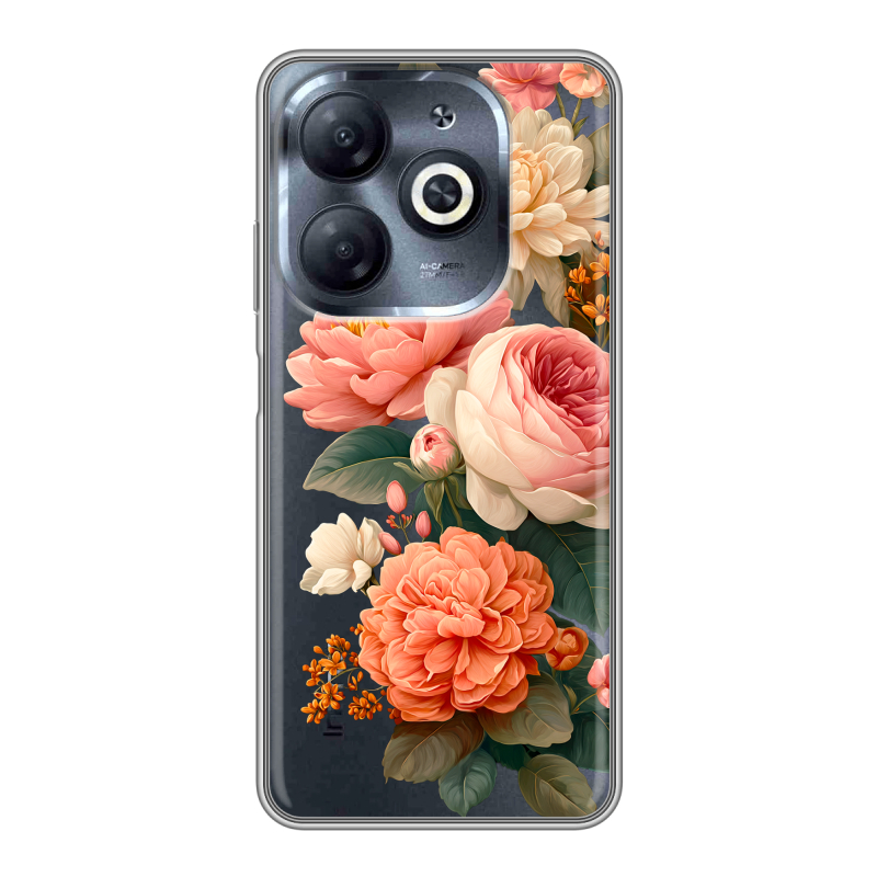 Силиконовый чехол на Infinix Smart 8 HD с принтом цветы Силиконовый чехол на Infinix Smart 8 HD с принтом цветы