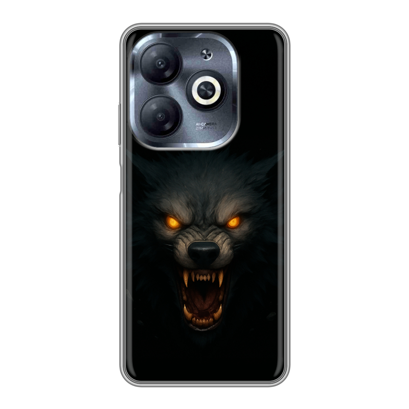 Силиконовый чехол на Infinix Smart 8 HD с принтом Волк Силиконовый чехол на Infinix Smart 8 HD с принтом Волк