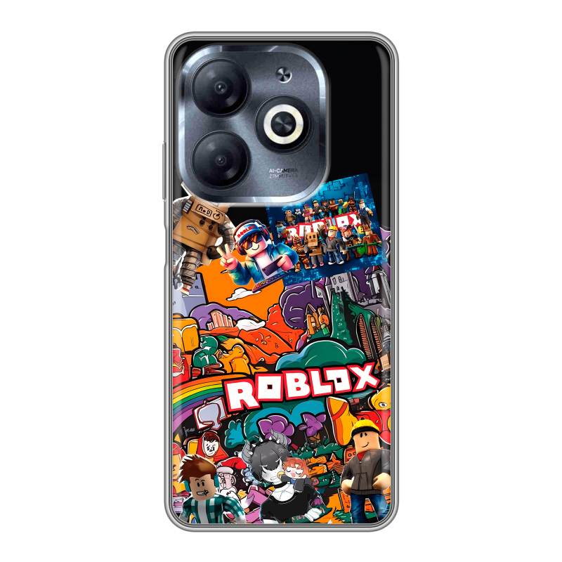 Силиконовый чехол на Infinix Smart 8 HD с принтом Roblox Роблокс Силиконовый чехол на Infinix Smart 8 HD с принтом Roblox Роблокс