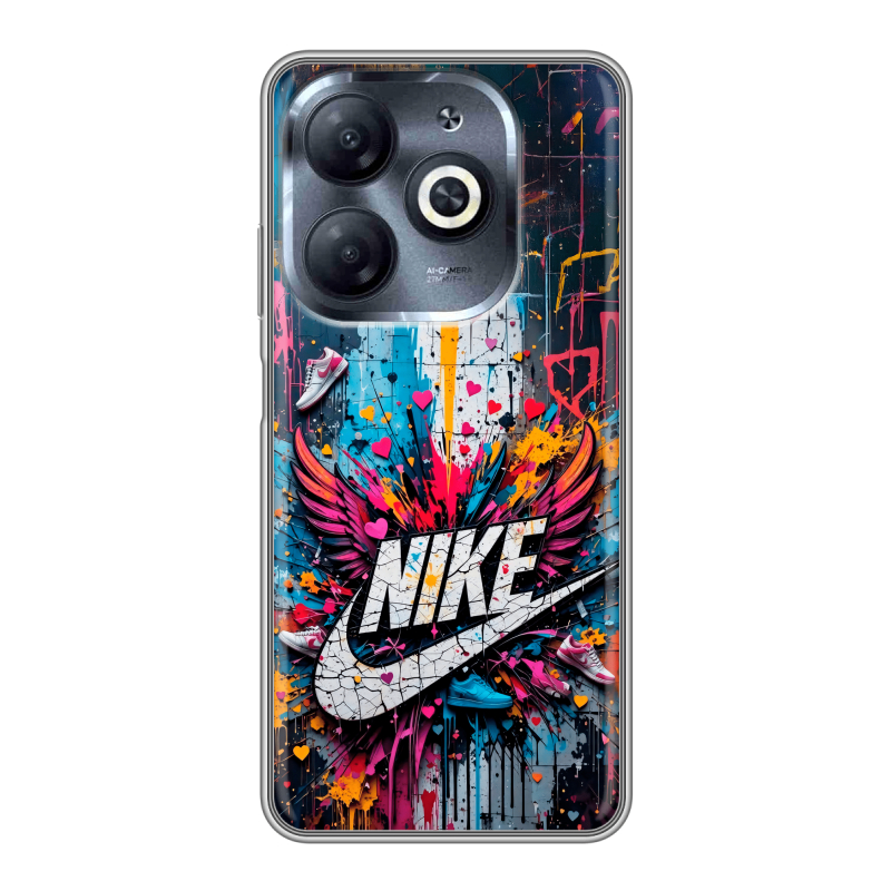 Силиконовый чехол на Infinix Smart 8 HD с принтом Nike Найк Силиконовый чехол на Infinix Smart 8 HD с принтом Nike Найк