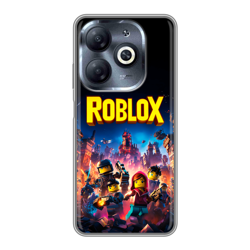 Силиконовый чехол на Infinix Smart 8 HD с принтом Roblox Роблокс Силиконовый чехол на Infinix Smart 8 HD с принтом Roblox Роблокс