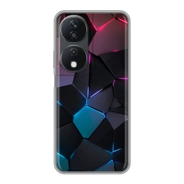Силиконовый чехол на Honor X7b с принтом Геометрия неона