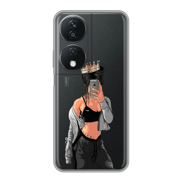 Силиконовый чехол на Honor X7b с принтом Женские принты Силиконовый чехол на Honor X7b с принтом Женские принты