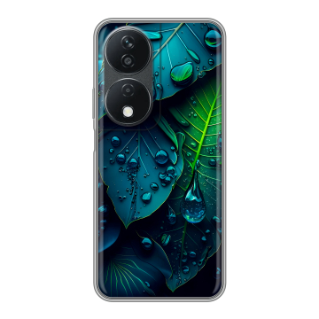 Силиконовый чехол на Honor X7b с принтом Листья Силиконовый чехол на Honor X7b с принтом Листья