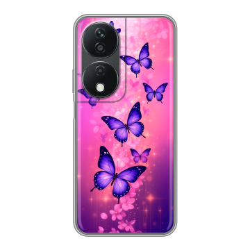 Силиконовый чехол на Honor X7b с принтом Бабочки Силиконовый чехол на Honor X7b с принтом Бабочки
