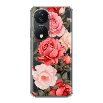 Силиконовый чехол на Honor X7b с принтом Розы Силиконовый чехол на Honor X7b с принтом Розы