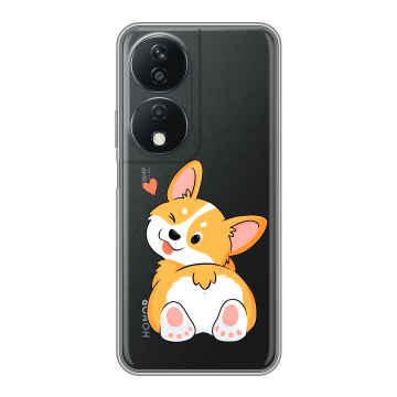 Силиконовый чехол на Honor X7b с принтом Корги Силиконовый чехол на Honor X7b с принтом Корги