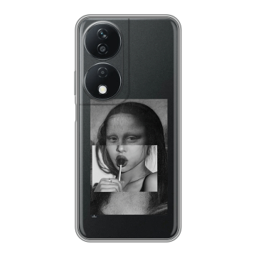 Силиконовый чехол на Honor X7b с принтом Мона Лиза Силиконовый чехол на Honor X7b с принтом Мона Лиза