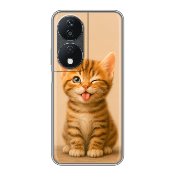 Силиконовый чехол на Honor X7b с принтом котенок Силиконовый чехол на Honor X7b с принтом котенок