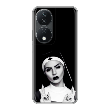 Силиконовый чехол на Honor X7b с принтом монашка Силиконовый чехол на Honor X7b с принтом монашка