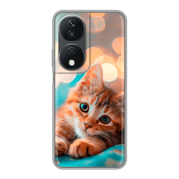 Силиконовый чехол на Honor X7b с принтом котик Силиконовый чехол на Honor X7b с принтом котик