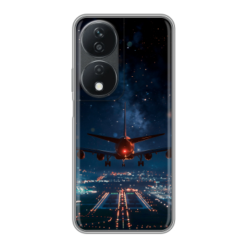 Силиконовый чехол на Honor X7b с принтом самолет Силиконовый чехол на Honor X7b с принтом самолет
