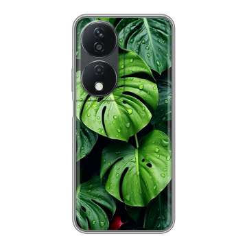 Силиконовый чехол на Honor X7b с принтом Листья Силиконовый чехол на Honor X7b с принтом Листья