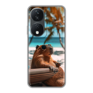 Силиконовый чехол на Honor X7b с принтом Капибара