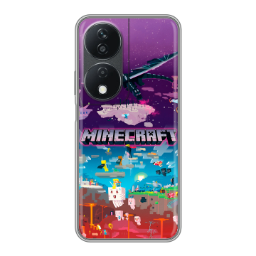 Силиконовый чехол на Honor X7b с принтом Майнкрафт Minecraft Силиконовый чехол на Honor X7b с принтом Майнкрафт Minecraft