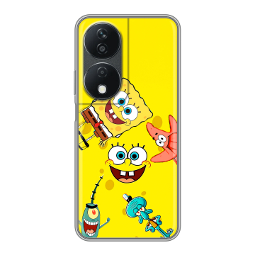 Силиконовый чехол на Honor X7b с принтом Спанч боб Спанчбоб