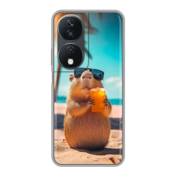 Силиконовый чехол на Honor X7b с принтом Капибара
