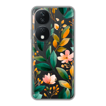 Силиконовый чехол на Honor X7b с принтом Цветы паттерн