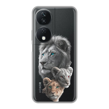 Силиконовый чехол на Honor X7b с принтом Львы