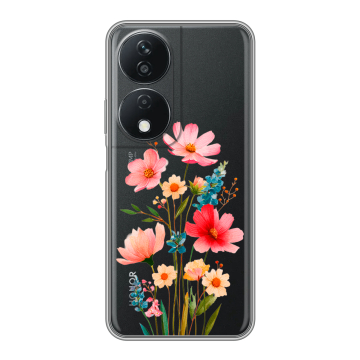 Силиконовый чехол на Honor X7b с принтом Цветы